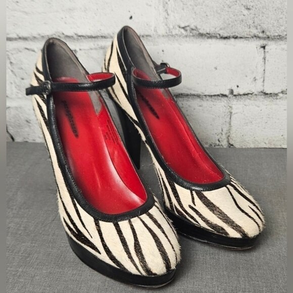 ParaPhase Faux Fur Zebra Print With Red Bottoms - Picture 2 of 11